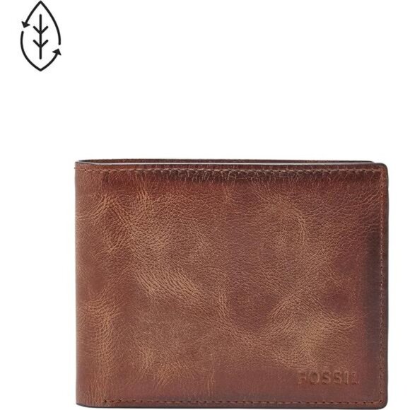 Leather RFID-Blocking Bifold with Flip ID Wallet, Brown, (Model: ML3681200) - Picture 5 of 6